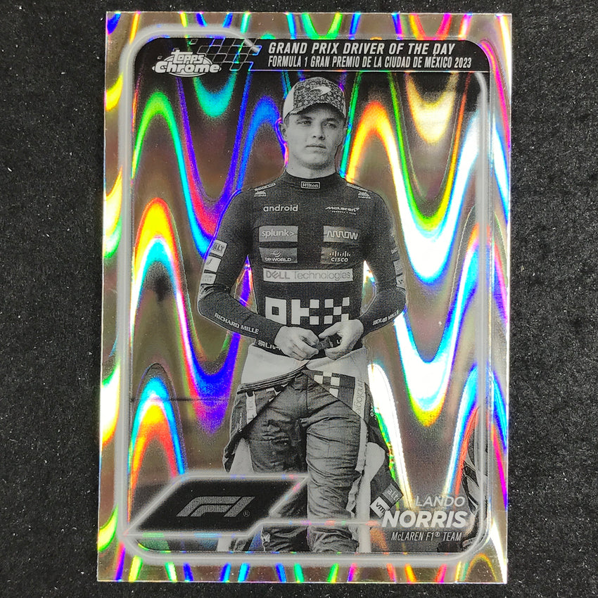 2024 Topps Chrome Formula 1 LANDO NORRIS Black White RayWave #177