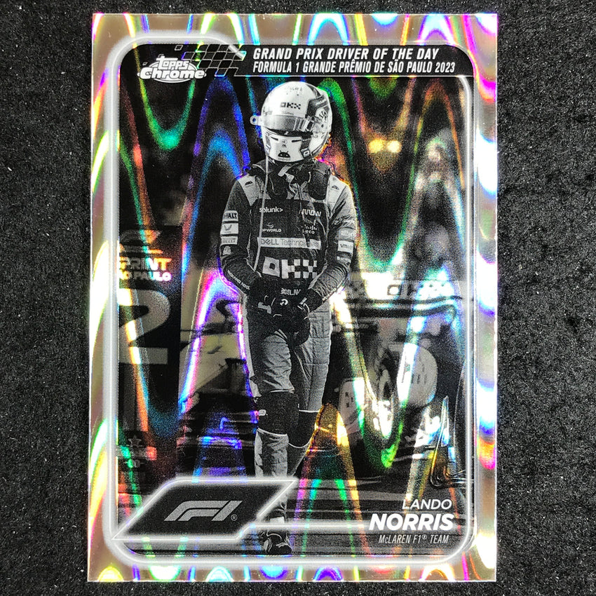 2024 Topps Chrome Formula 1 LANDO NORRIS Black White RayWave #178