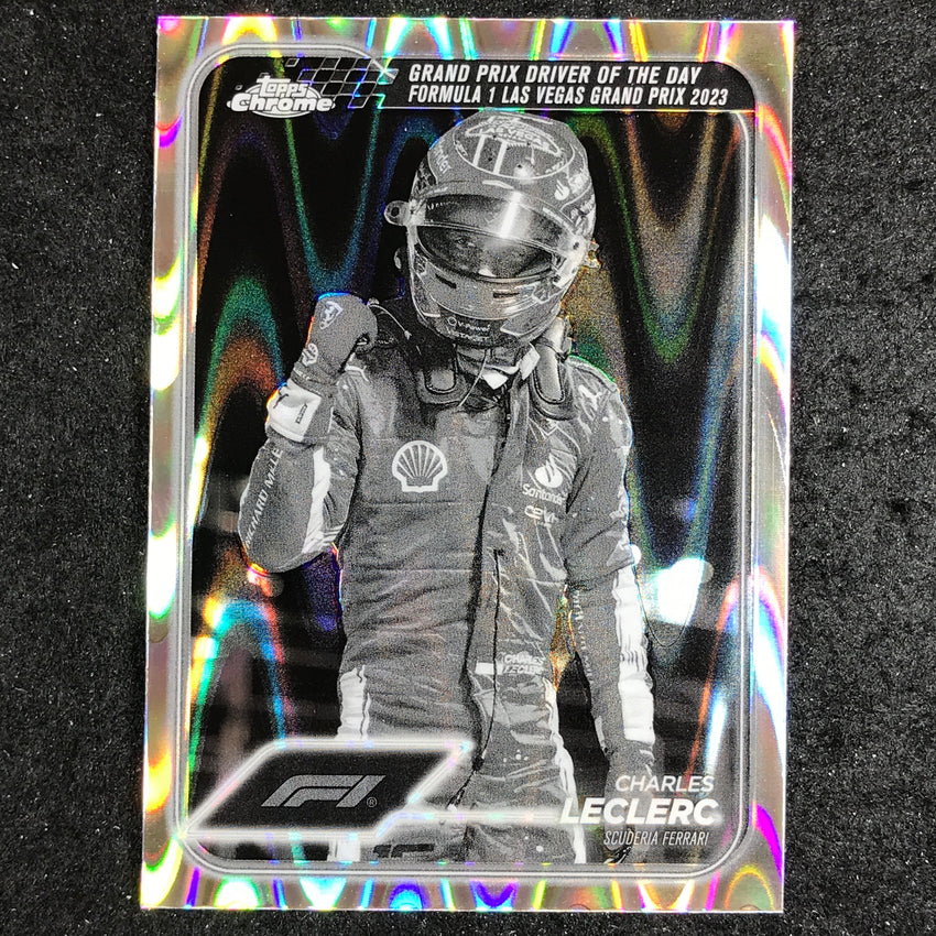 2024 Topps Chrome Formula 1 CHARLES LECLERC Black White RayWave #179
