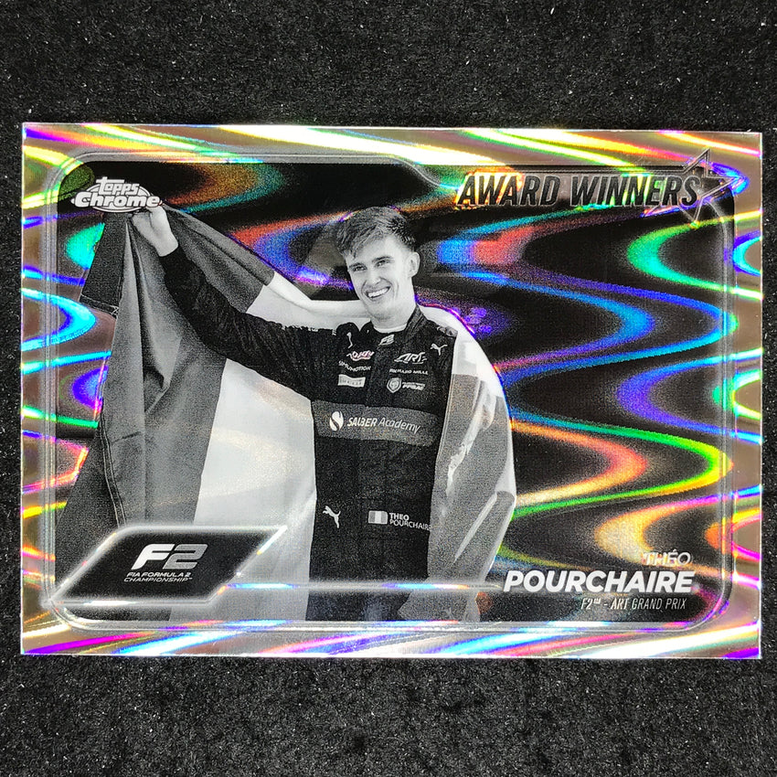 2024 Topps Chrome Formula 1 THÉO POURCHAIRE Black White RayWave #185