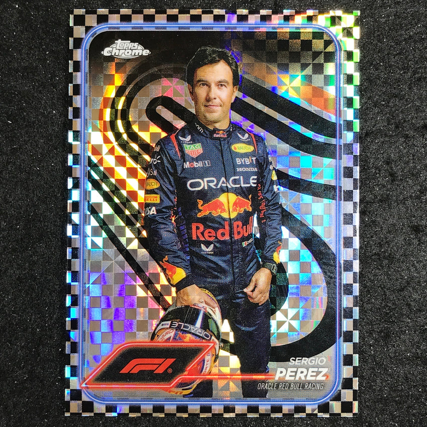 2024 Topps Chrome Formula 1 SERGIO PEREZ Base Checker Flag #2
