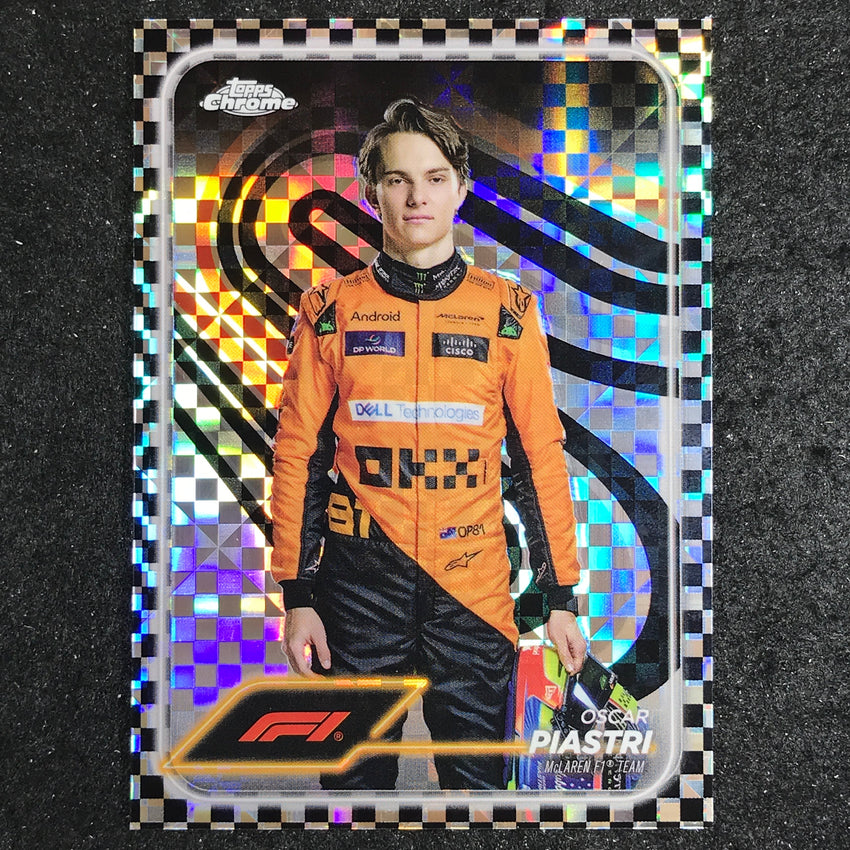 2024 Topps Chrome Formula 1 OSCAR PIASTRI Base Checker Flag #8