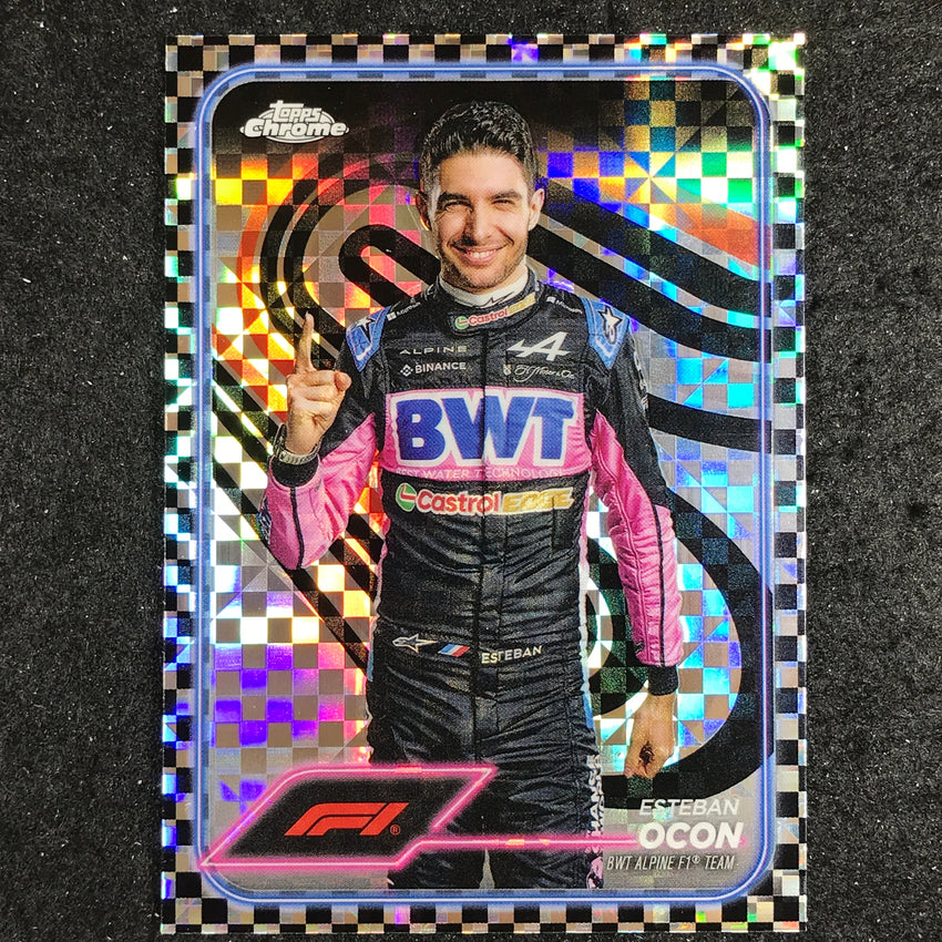 2024 Topps Chrome Formula 1 ESTEBAN OCON Base Checker Flag #9