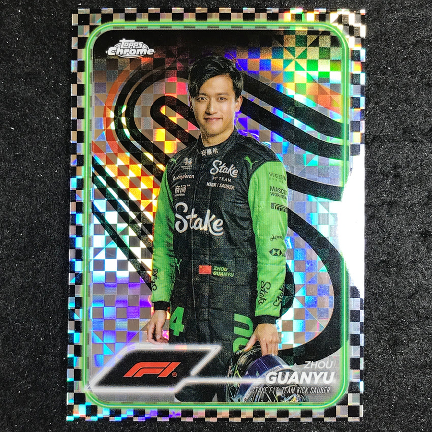 2024 Topps Chrome Formula 1 ZHOU GUANYU Base Checker Flag #14