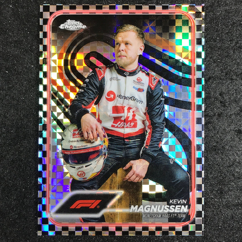2024 Topps Chrome Formula 1 KEVIN MAGNUSSEN Base Checker Flag #16