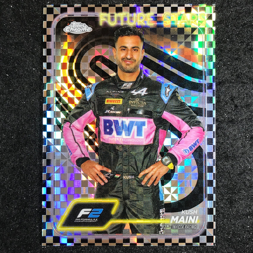2024 Topps Chrome Formula 1 KUSH MAINI Base Checker Flag #27