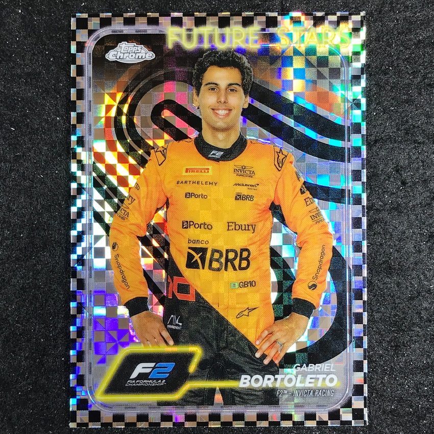 2024 Topps Chrome Formula 1 GABRIEL BORTOLETO Base Checker Flag #28