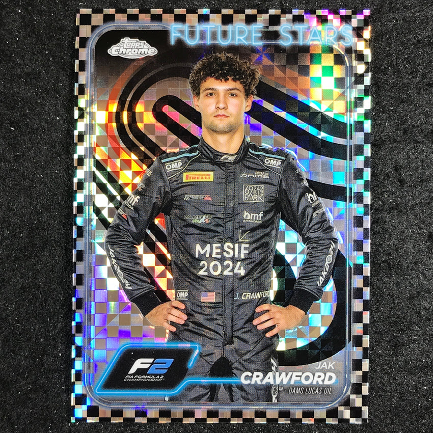 2024 Topps Chrome Formula 1 JAK CRAWFORD Base Checker Flag #33