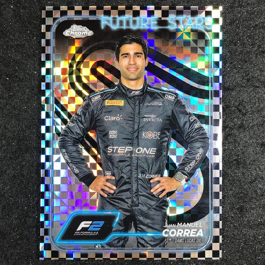 2024 Topps Chrome Formula 1 JUAN MANUEL CORREA Base Checker Flag #34