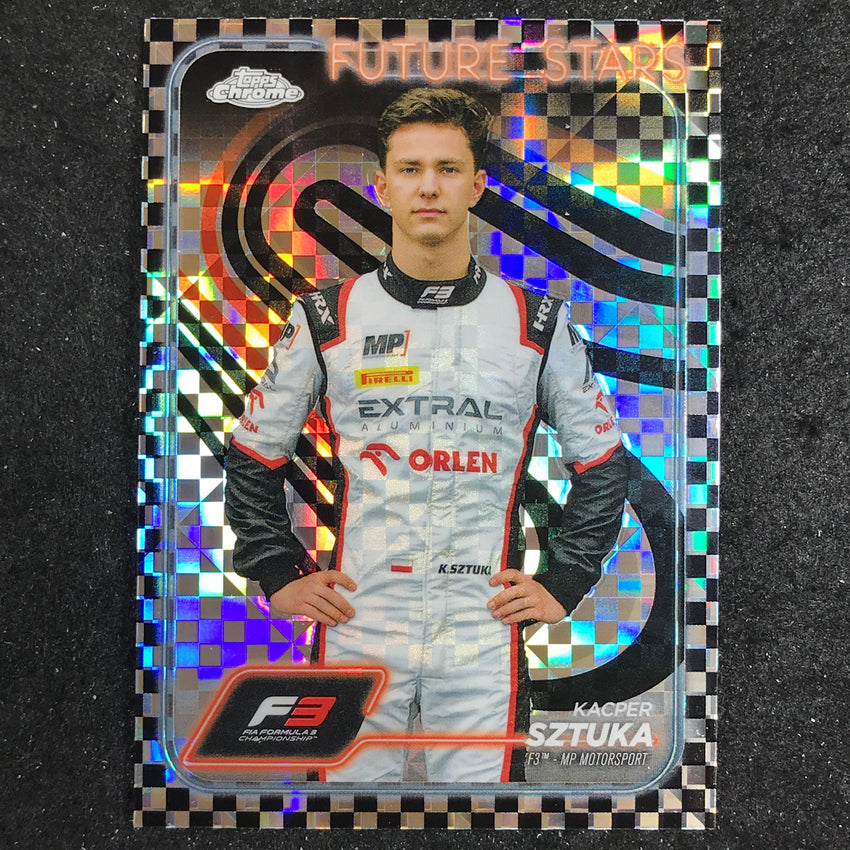 2024 Topps Chrome Formula 1 KACPER SZTUKA Base Checker Flag #50