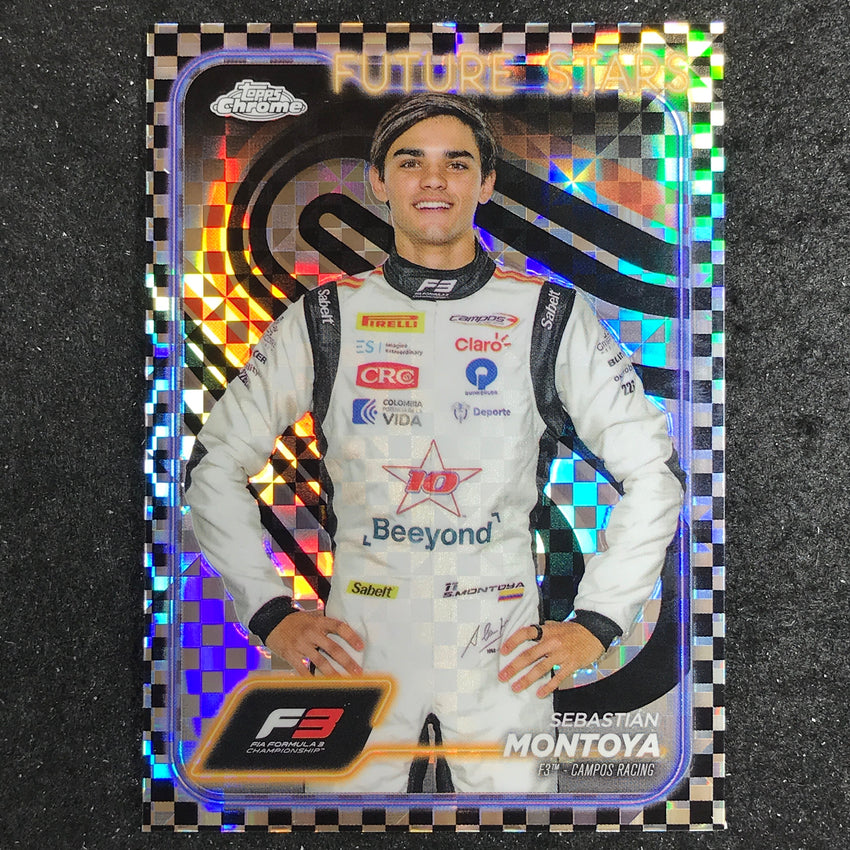 2024 Topps Chrome Formula 1 SEBASTIAN MONTOYA Base Checker Flag #53