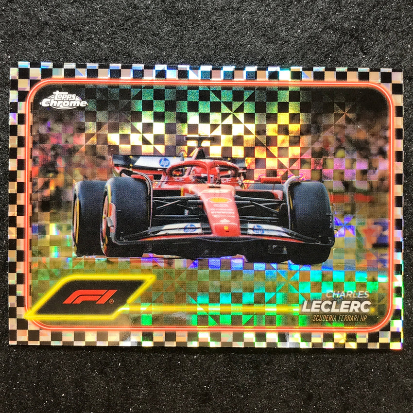 2024 Topps Chrome Formula 1 CHARLES LECLERC Base Checker Flag #75