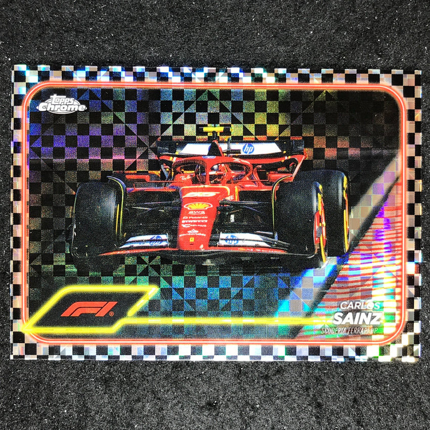 2024 Topps Chrome Formula 1 CARLOS SAINZ Base Checker Flag #76