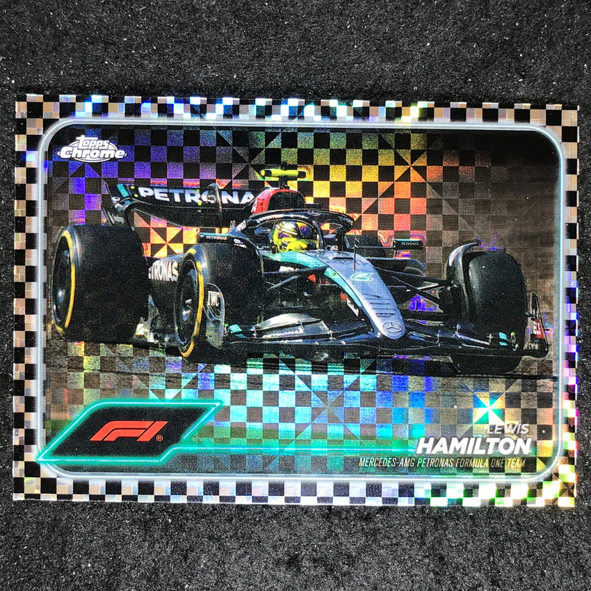 2024 Topps Chrome Formula 1 LEWIS HAMILTON Base Checker Flag #78