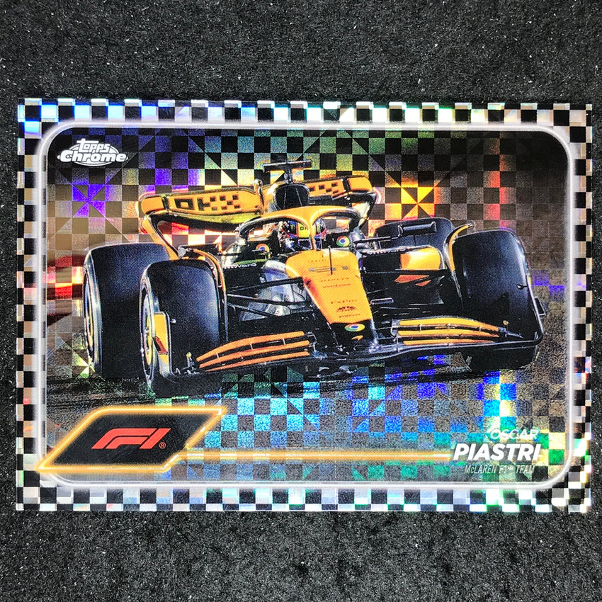 2024 Topps Chrome Formula 1 OSCAR PIASTRI Base Checker Flag #80