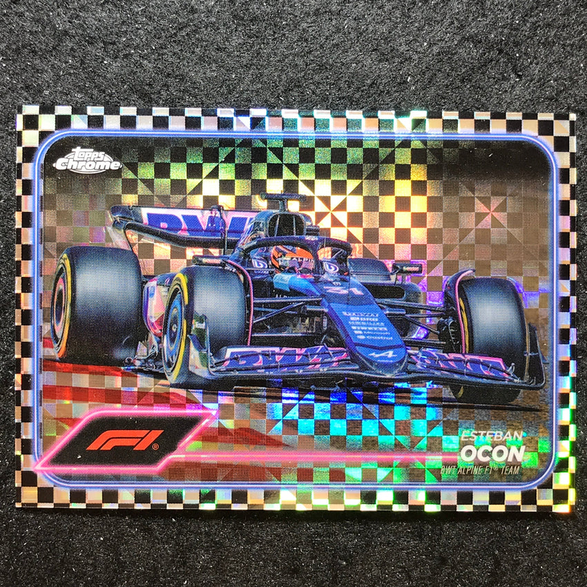 2024 Topps Chrome Formula 1 ESTEBAN OCON Base Checker Flag #81