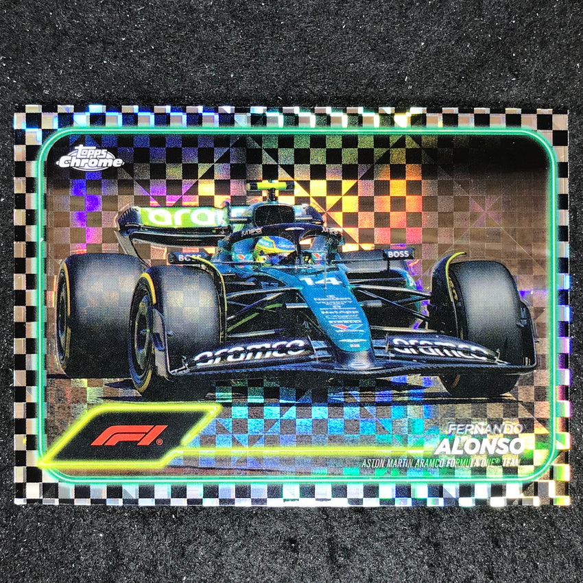 2024 Topps Chrome Formula 1 FERNANDO ALONSO Base Checker Flag #83