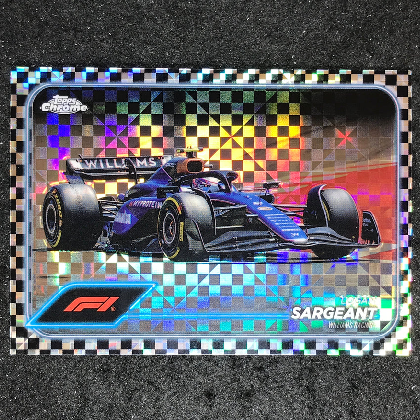 2024 Topps Chrome Formula 1 LOGAN SARGEANT Base Checker Flag #92