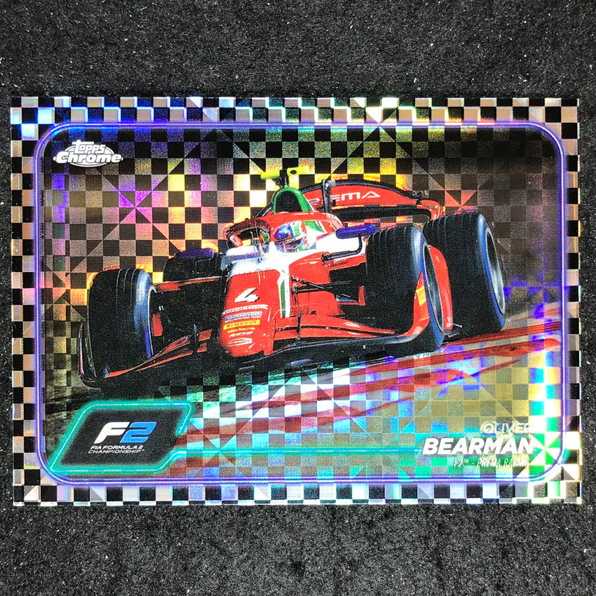 2024 Topps Chrome Formula 1 OLIVER BEARMAN Base Checker Flag #93