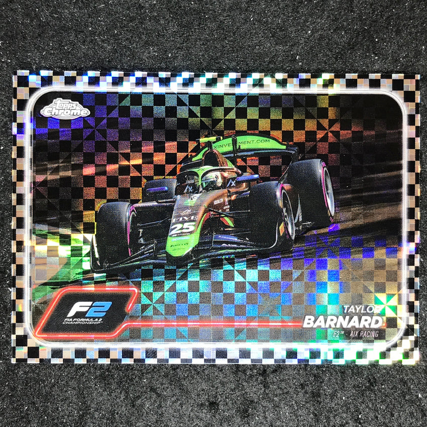 2024 Topps Chrome Formula 1 TAYLOR BARNARD Base Checker Flag #108