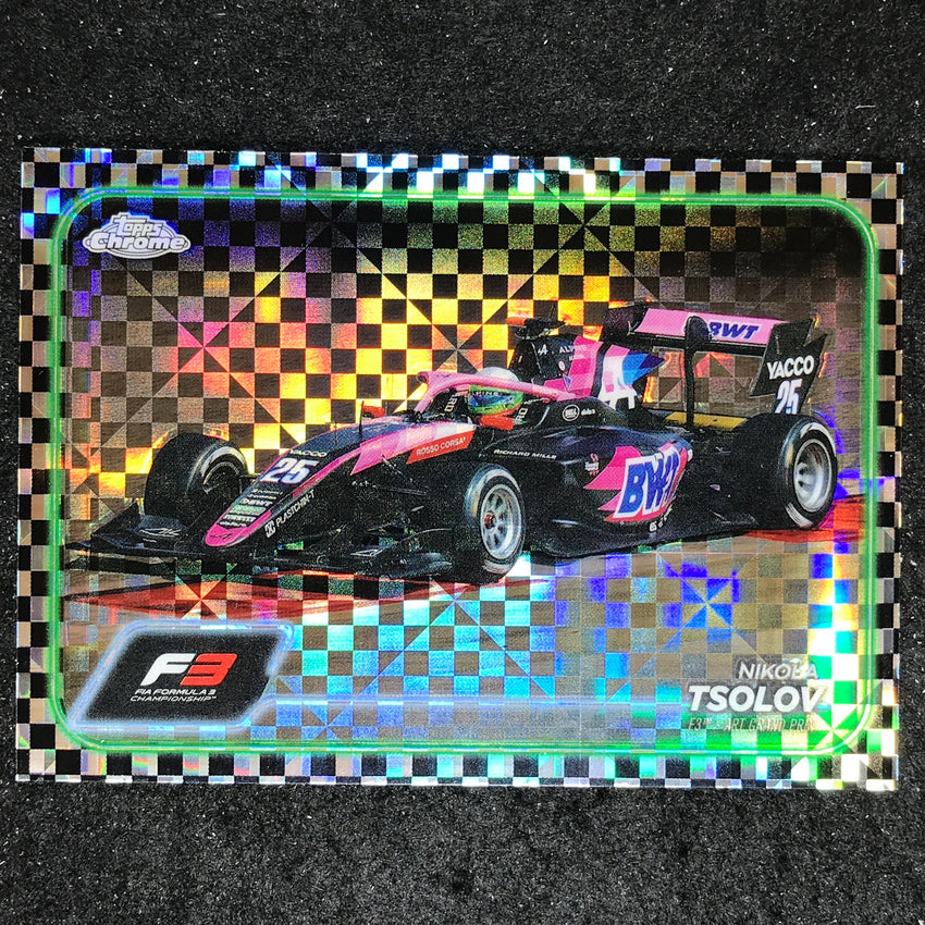 2024 Topps Chrome Formula 1 NIKOLA TSOLOV Base Checker Flag #138