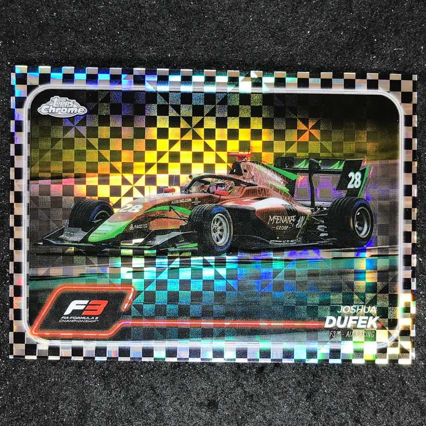 2024 Topps Chrome Formula 1 JOSHUA DUFEK Base Checker Flag #141