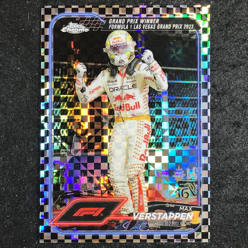 2024 Topps Chrome Formula 1 MAX VERSTAPPEN Base Checker Flag #145