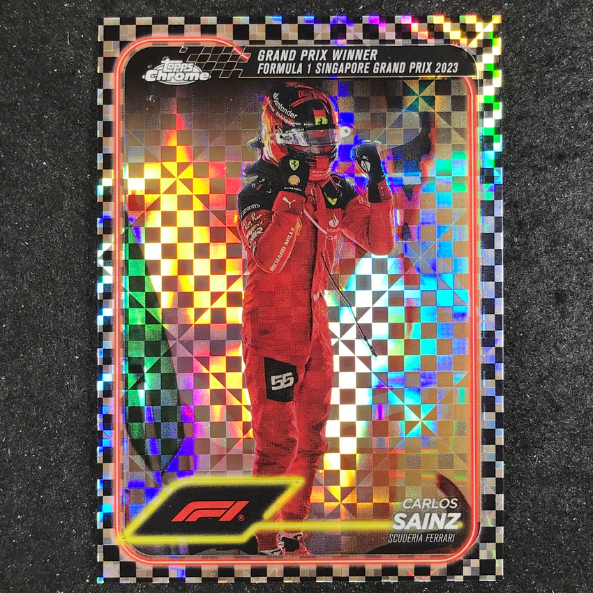 2024 Topps Chrome Formula 1 CARLOS SAINZ Base Checker Flag #147