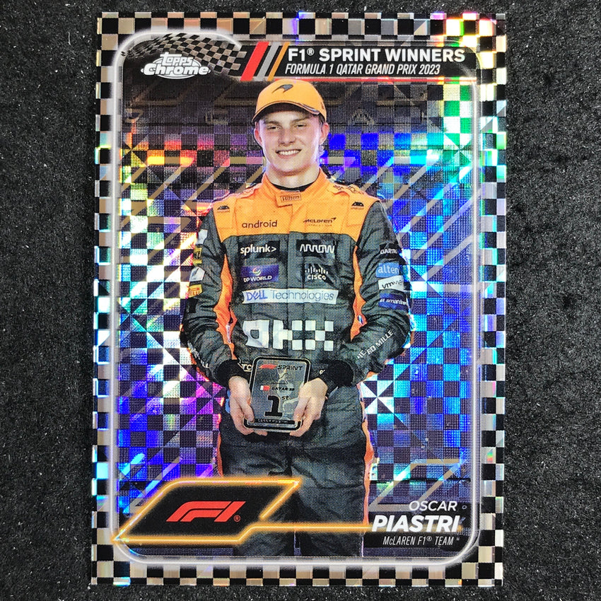 2024 Topps Chrome Formula 1 OSCAR PIASTRI Base Checker Flag #151