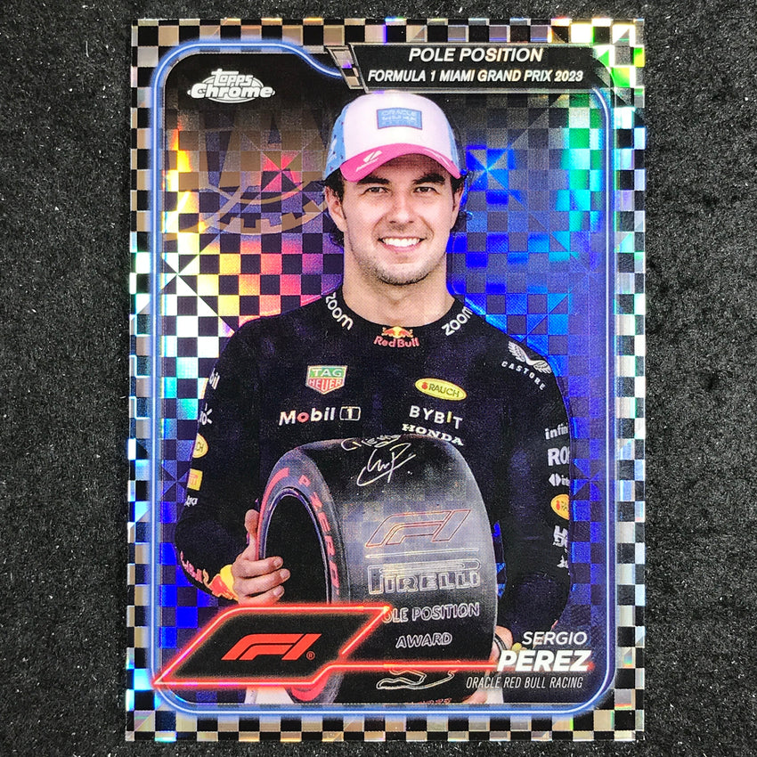 2024 Topps Chrome Formula 1 SERGIO PEREZ Base Checker Flag #156