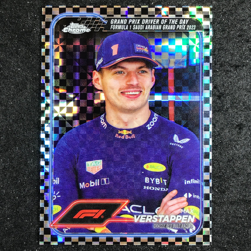 2024 Topps Chrome Formula 1 MAX VERSTAPPEN Base Checker Flag #160