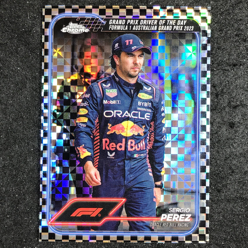 2024 Topps Chrome Formula 1 SERGIO PEREZ Base Checker Flag #161