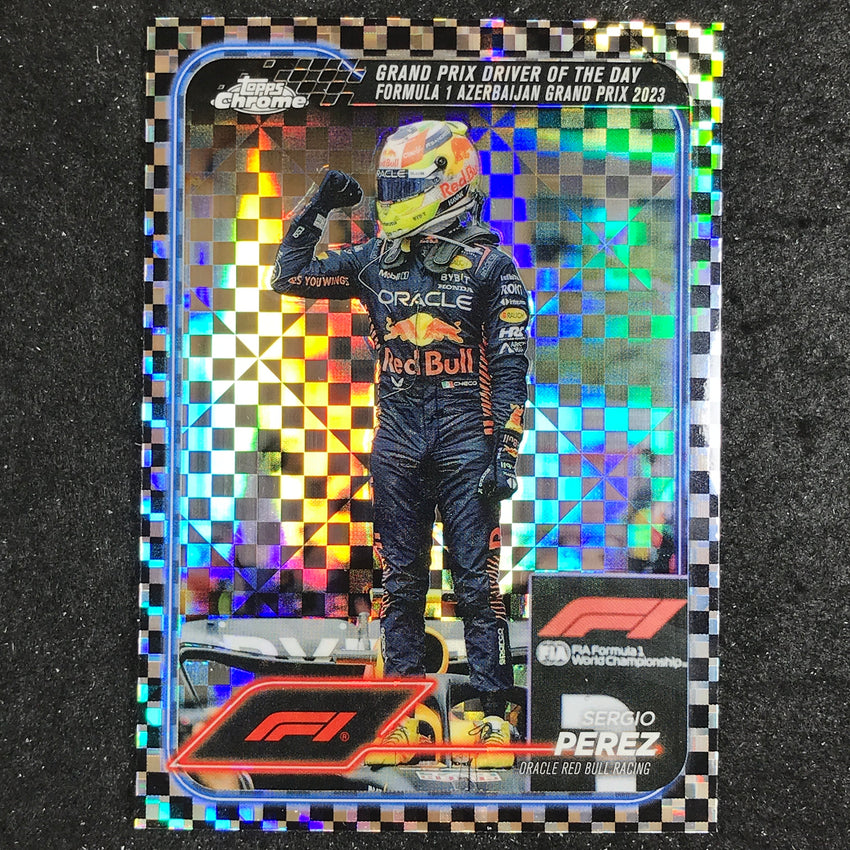 2024 Topps Chrome Formula 1 SERGIO PEREZ Base Checker Flag #162