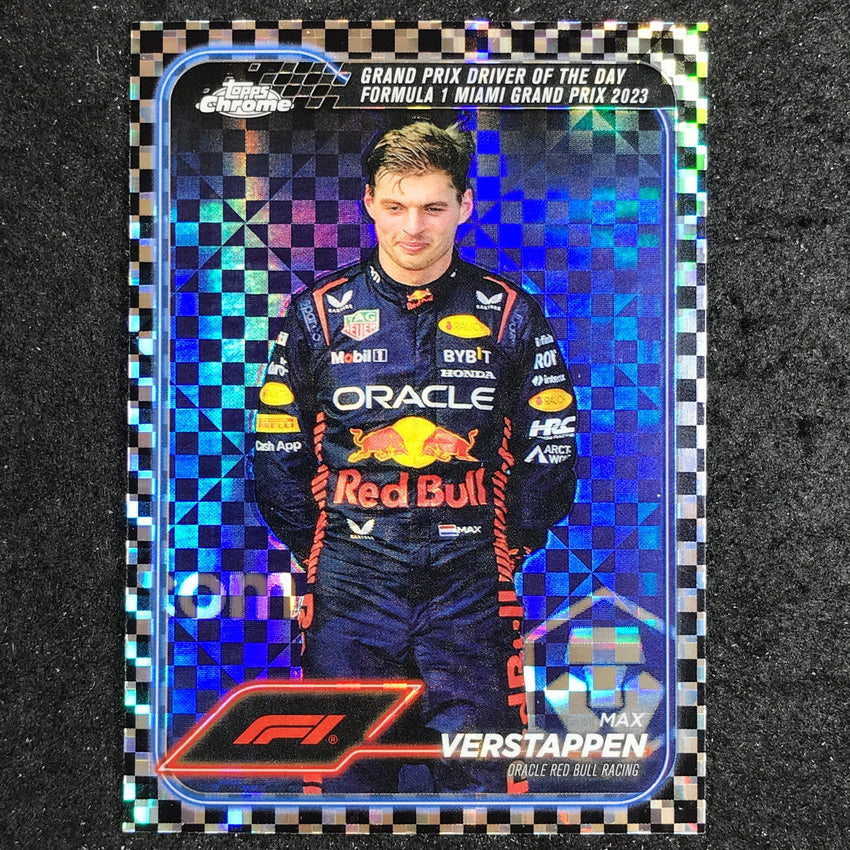 2024 Topps Chrome Formula 1 MAX VERSTAPPEN Base Checker Flag #163