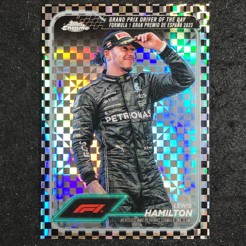 2024 Topps Chrome Formula 1 LEWIS HAMILTON Base Checker Flag #165