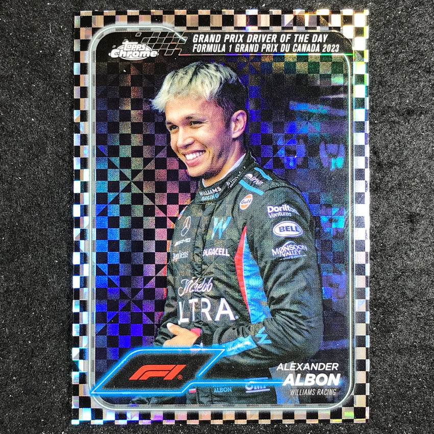 2024 Topps Chrome Formula 1 ALEXANDER ALBON Base Checker Flag #166