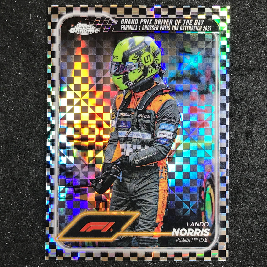 2024 Topps Chrome Formula 1 LANDO NORRIS Base Checker Flag #167