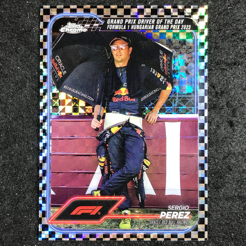 2024 Topps Chrome Formula 1 SERGIO PEREZ Base Checker Flag #169