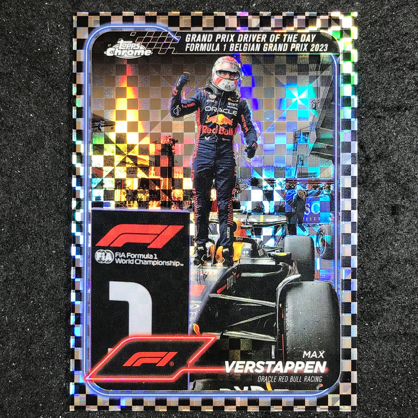 2024 Topps Chrome Formula 1 MAX VERSTAPPEN Base Checker Flag #170