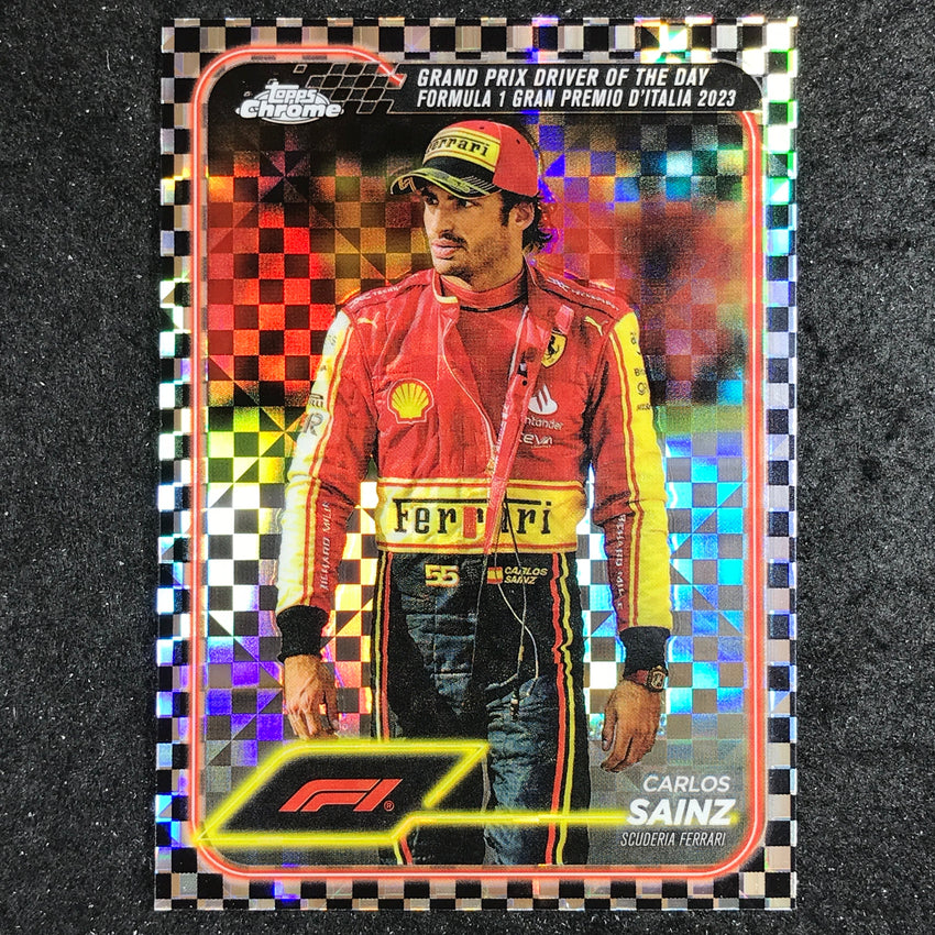 2024 Topps Chrome Formula 1 CARLOS SAINZ Base Checker Flag #172
