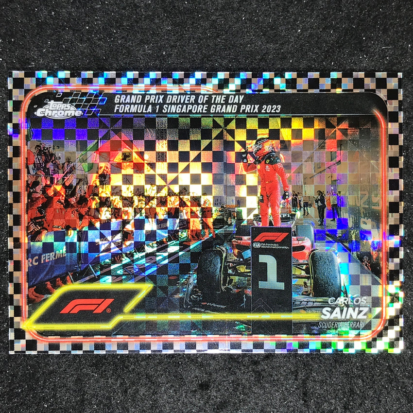2024 Topps Chrome Formula 1 CARLOS SAINZ Base Checker Flag #173