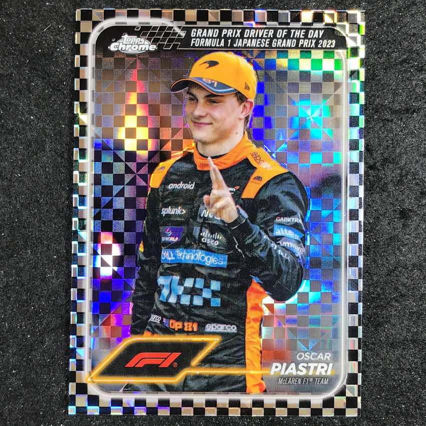 2024 Topps Chrome Formula 1 OSCAR PIASTRI Base Checker Flag #174