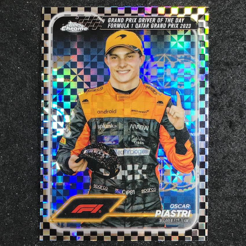 2024 Topps Chrome Formula 1 OSCAR PIASTRI Base Checker Flag #175