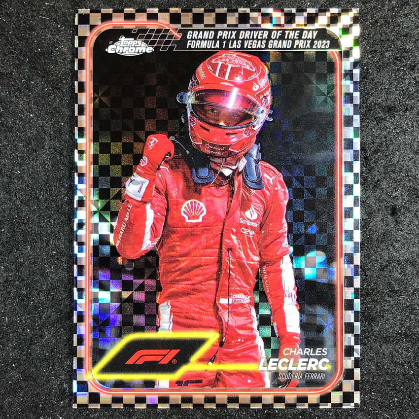 2024 Topps Chrome Formula 1 CHARLES LECLERC Base Checker Flag #179