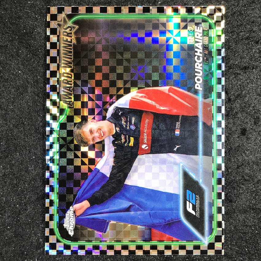 2024 Topps Chrome Formula 1 THÉO POURCHAIRE Base Checker Flag #185