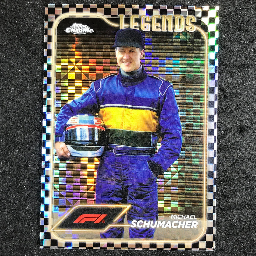 2024 Topps Chrome Formula 1 MICHAEL SCHUMACHER Base Checker Flag #187
