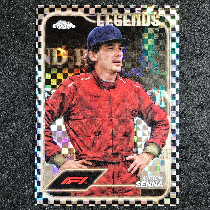 2024 Topps Chrome Formula 1 AYRTON SENNA Base Checker Flag #188