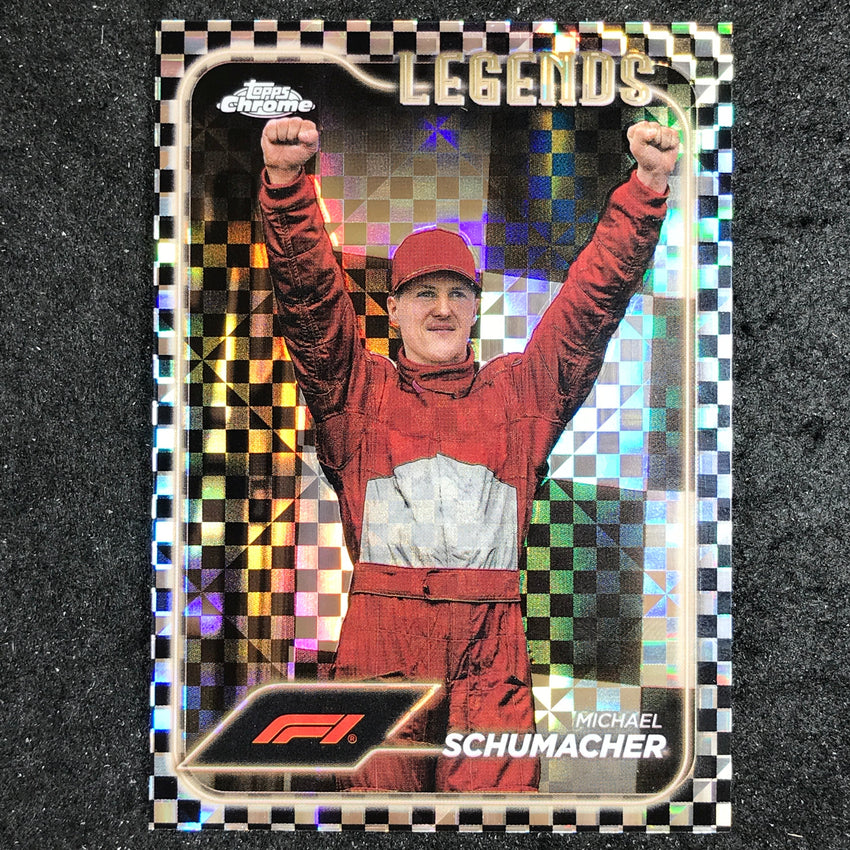 2024 Topps Chrome Formula 1 MICHAEL SCHUMACHER Base Checker Flag #192