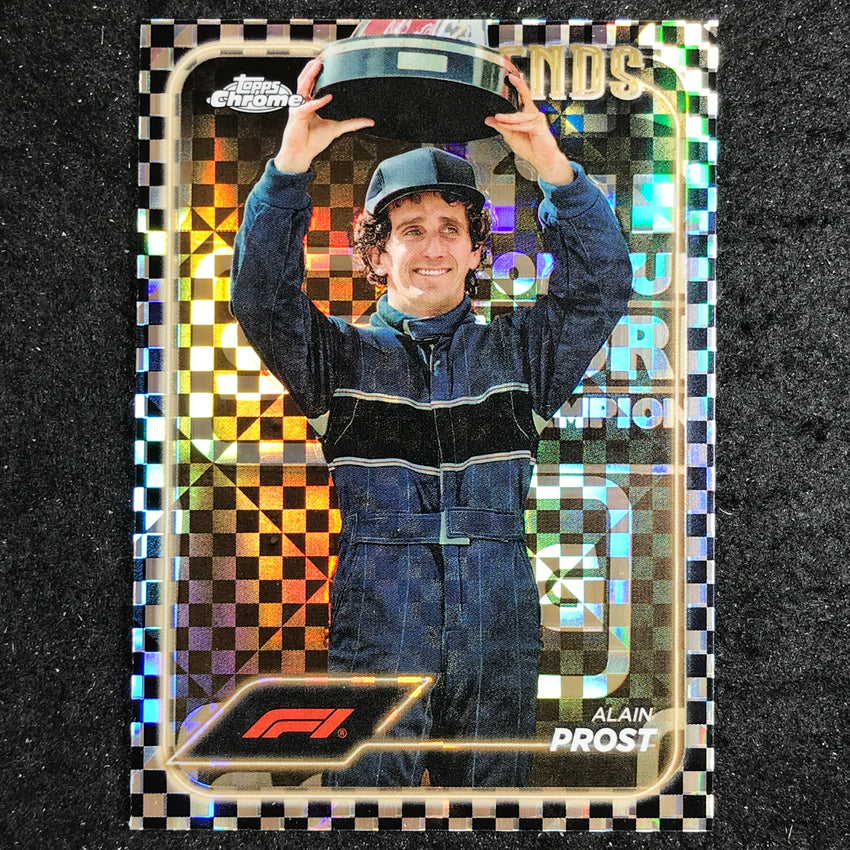 2024 Topps Chrome Formula 1 ALAIN PROST Base Checker Flag #195
