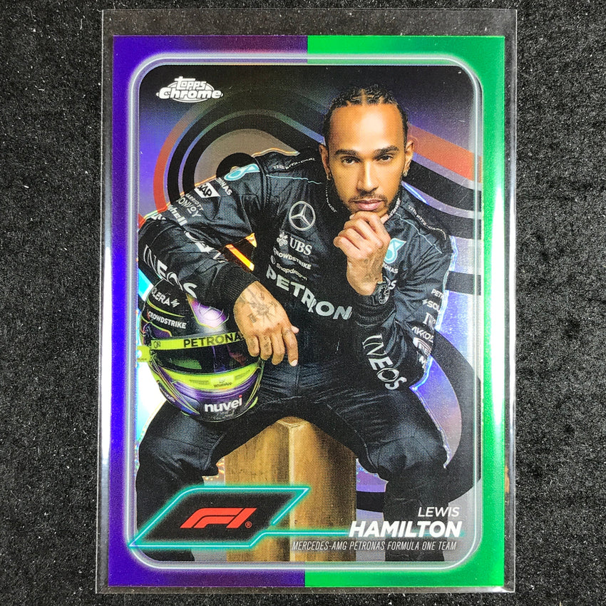 2024 Topps Chrome Formula 1 LEWIS HAMILTON Base Purple Green #6